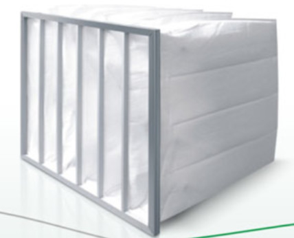 Large capacité de retenue de poussière Filtre à poche en fibres synthétiques moyennes Cadre en acier galvanisé